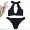 Calie "Strappy Neck" Black Bikini